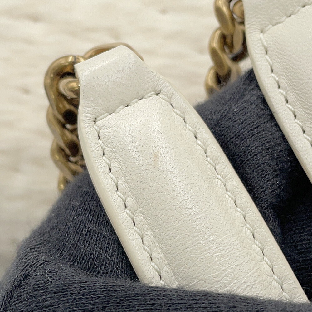 Saint Laurent Paris Chain Shoulder Bag Calypso White - Picture 11 of 12